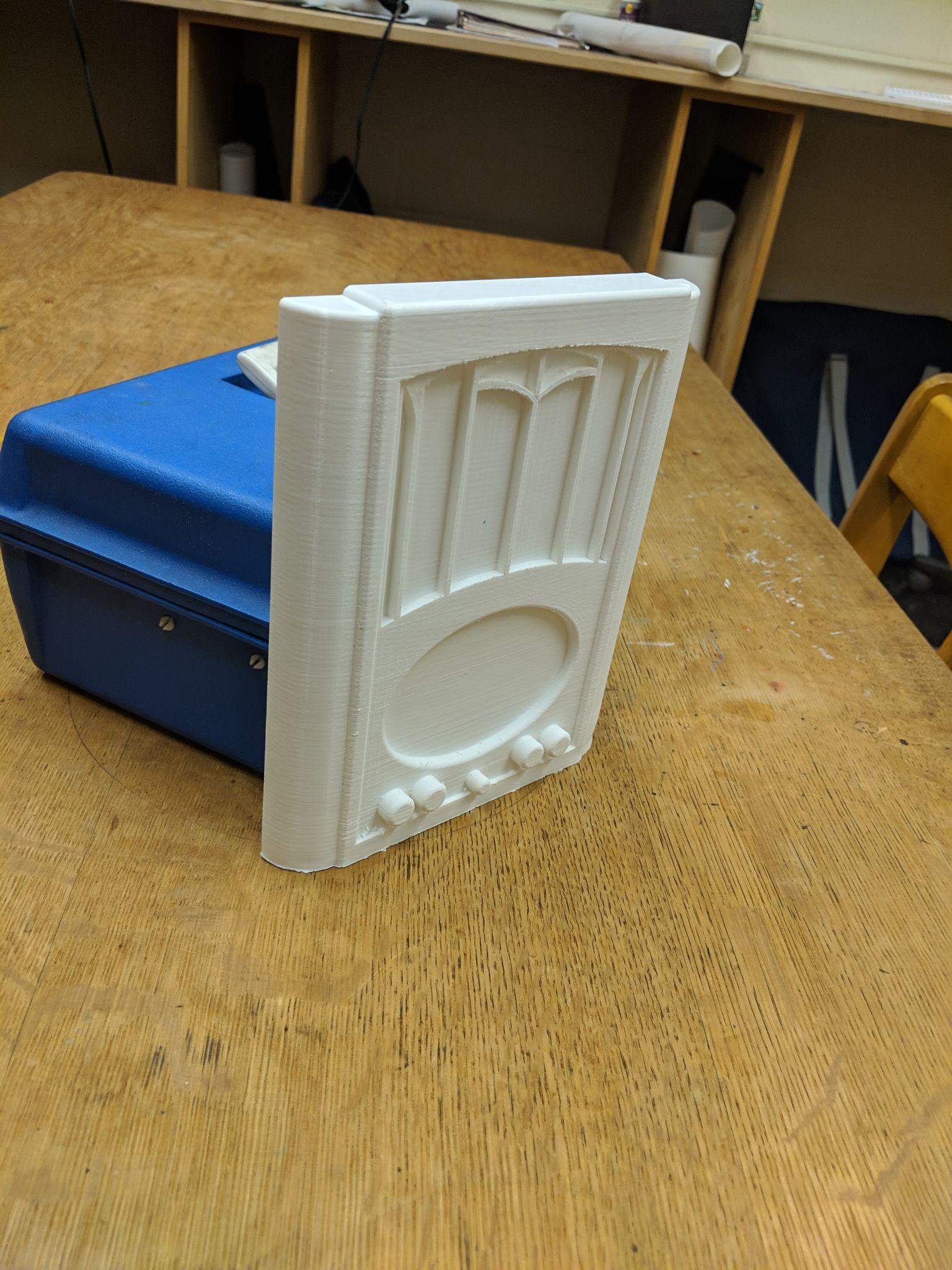 3D printed radio prop for a production of Dancing at Lughnasa