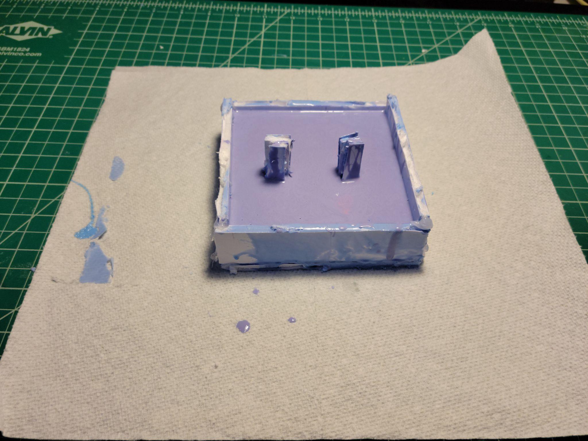 The casting process in progress