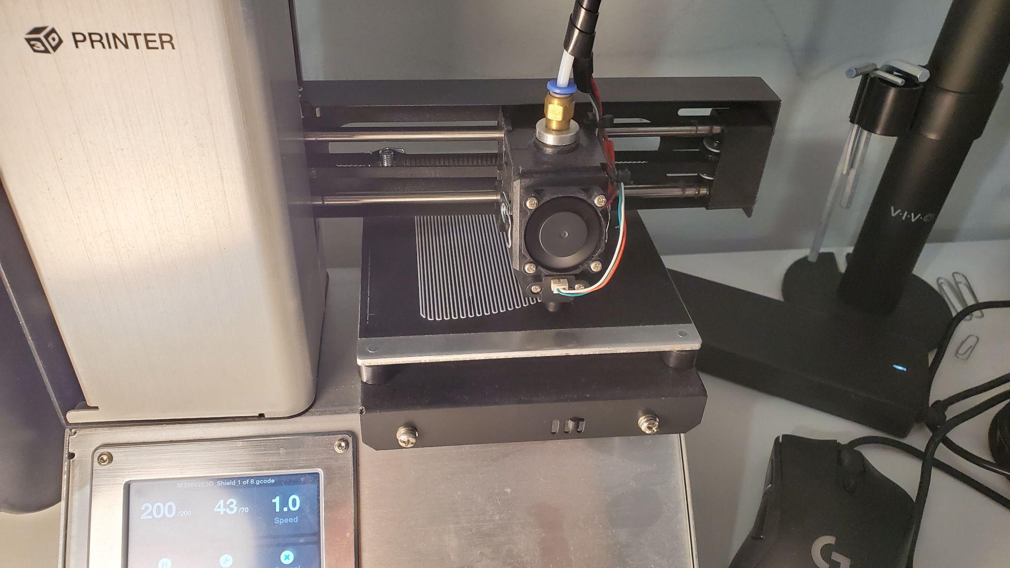 First objects printed at the start of the project — early calibration and learning prints