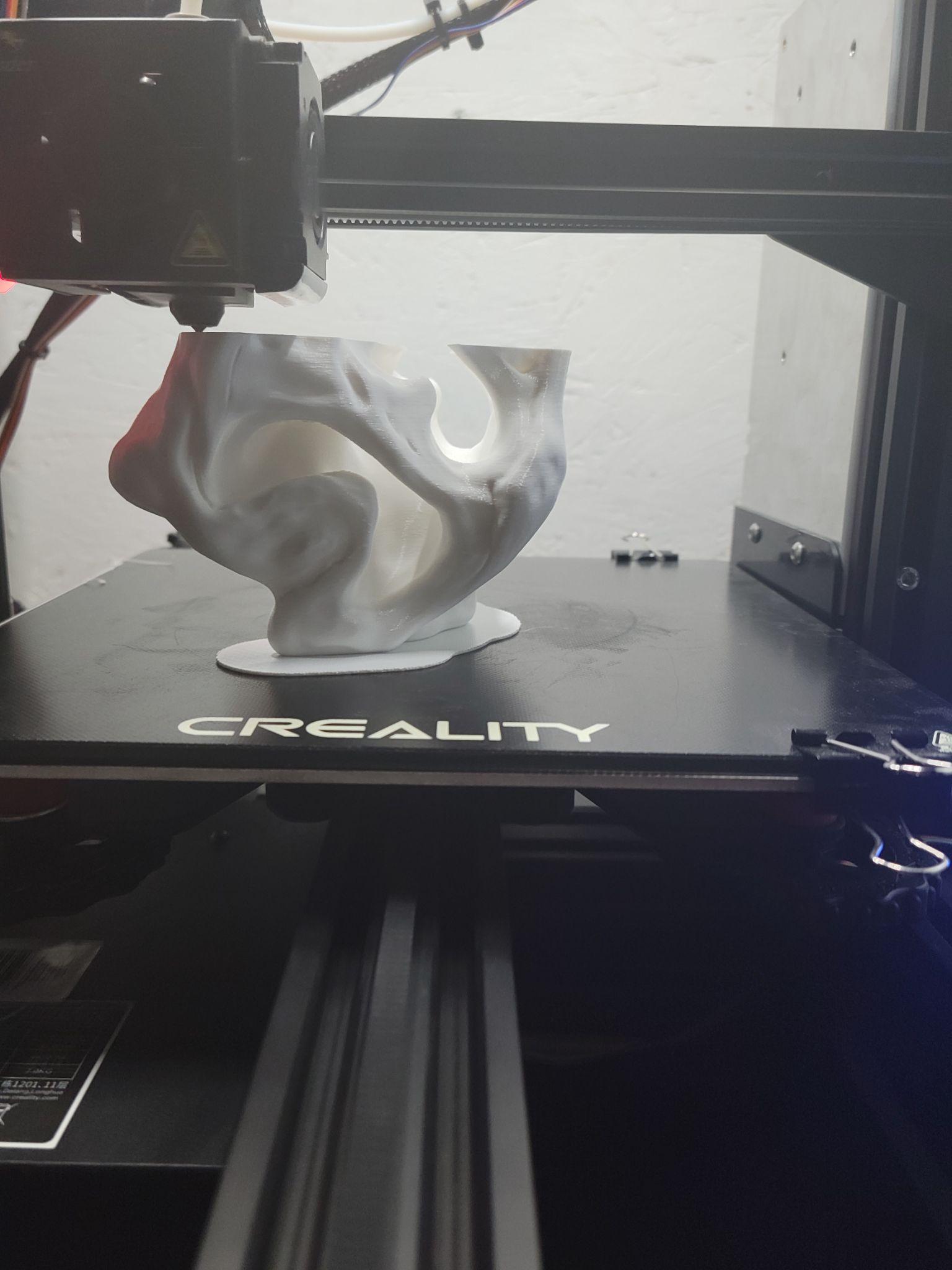 3D printed T-Rex skull — a multi-part assembly showing what&rsquo;s achievable with FDM at larger scales