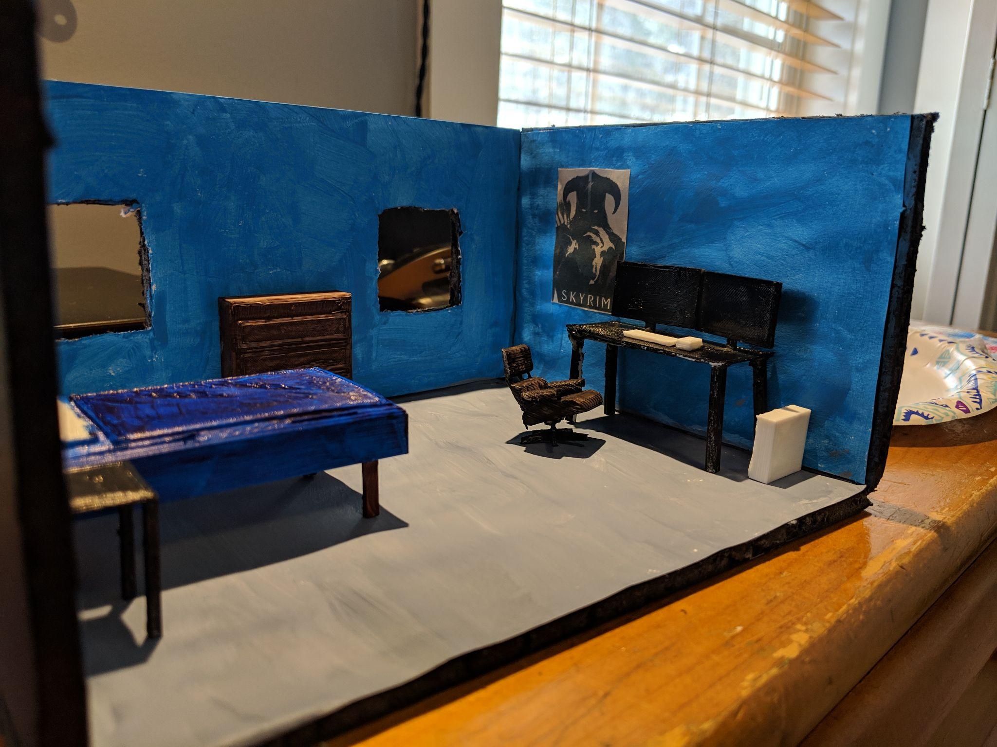 A detailed 3D printed set model