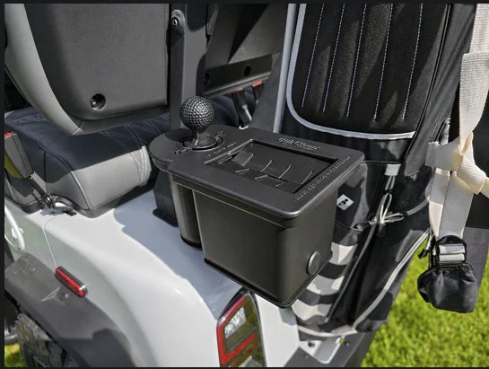 The style of integrated club cleaner common on motorized golf carts &ndash; the inspiration for this build.